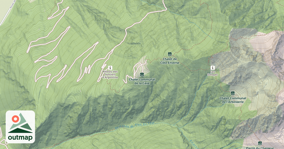 Map of Chalet communal de la Cave