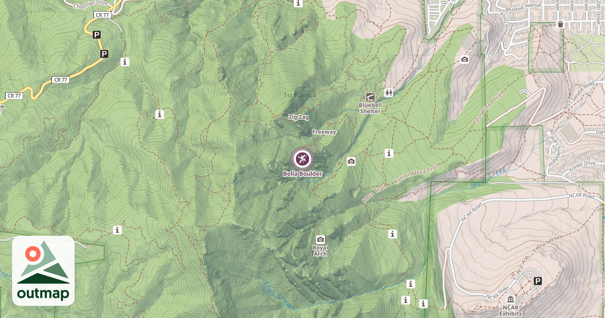 Map of Bella Boulder