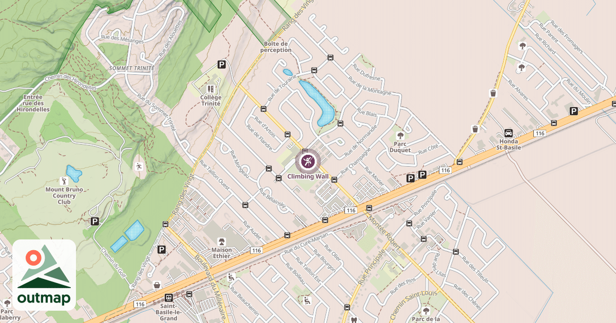 Map of Climbing Wall