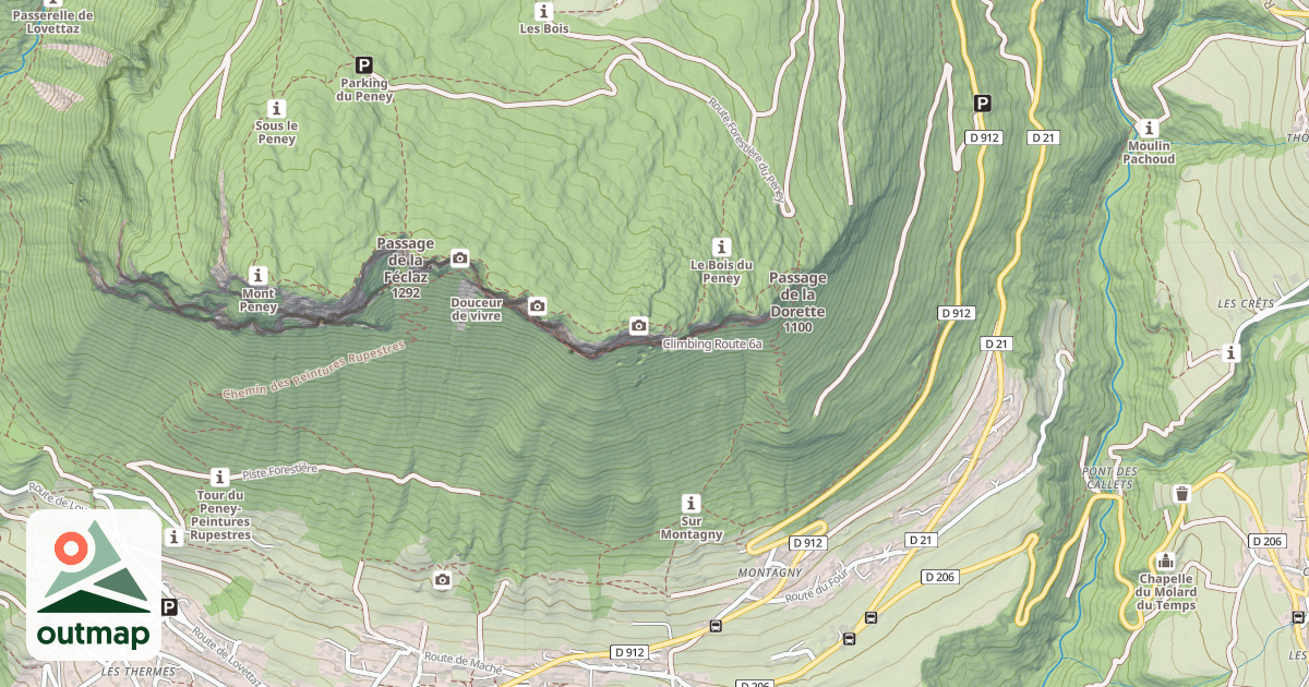 Map of Climbing Route
