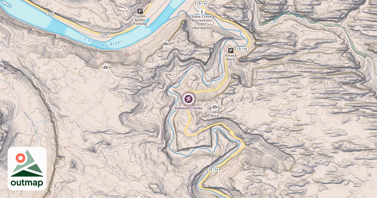 Map of Isolated Climbs