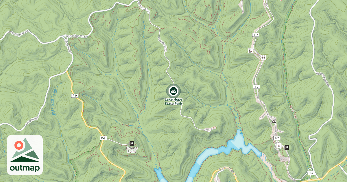 Map of Lake Hope State Park