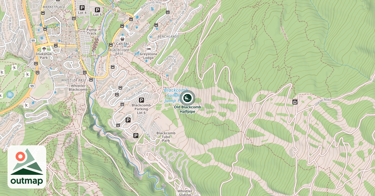 Map of Old Blackcomb Halfpipe