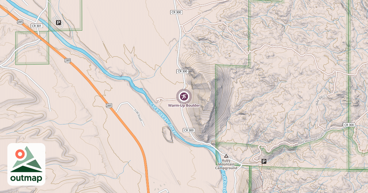 Map of Warm-Up Boulder