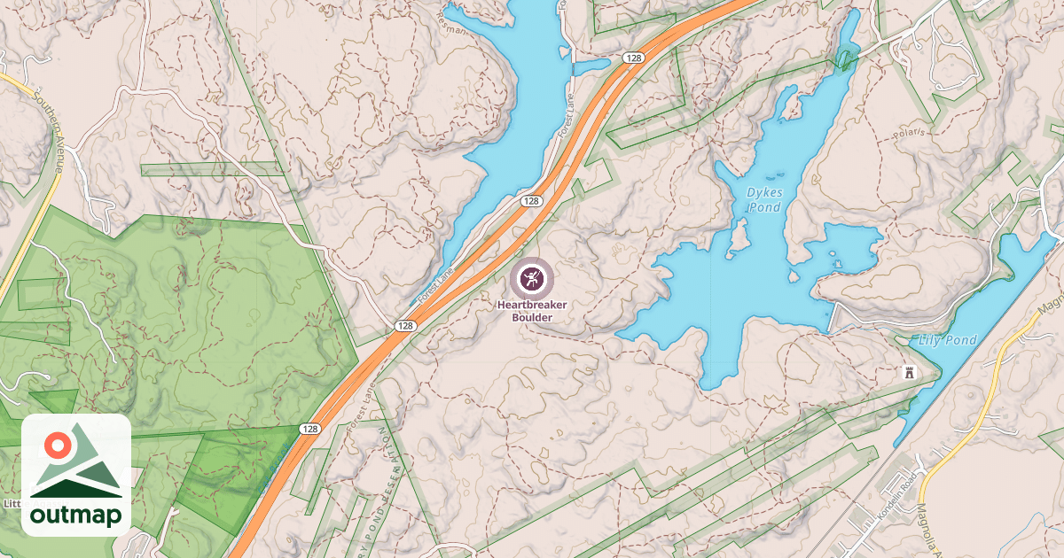 Map of Heartbreaker Boulder