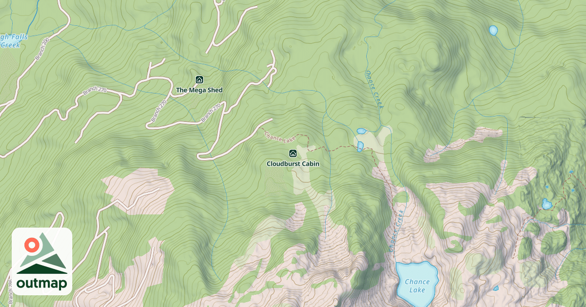 Map of Cloudburst Cabin
