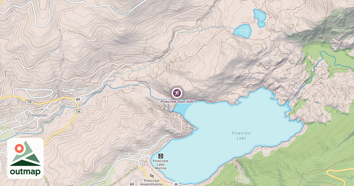 Map of Pinecrest Dam Slab