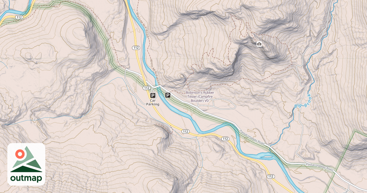 Map of Bobinson's Rubber Tester (Campfire Boulder)