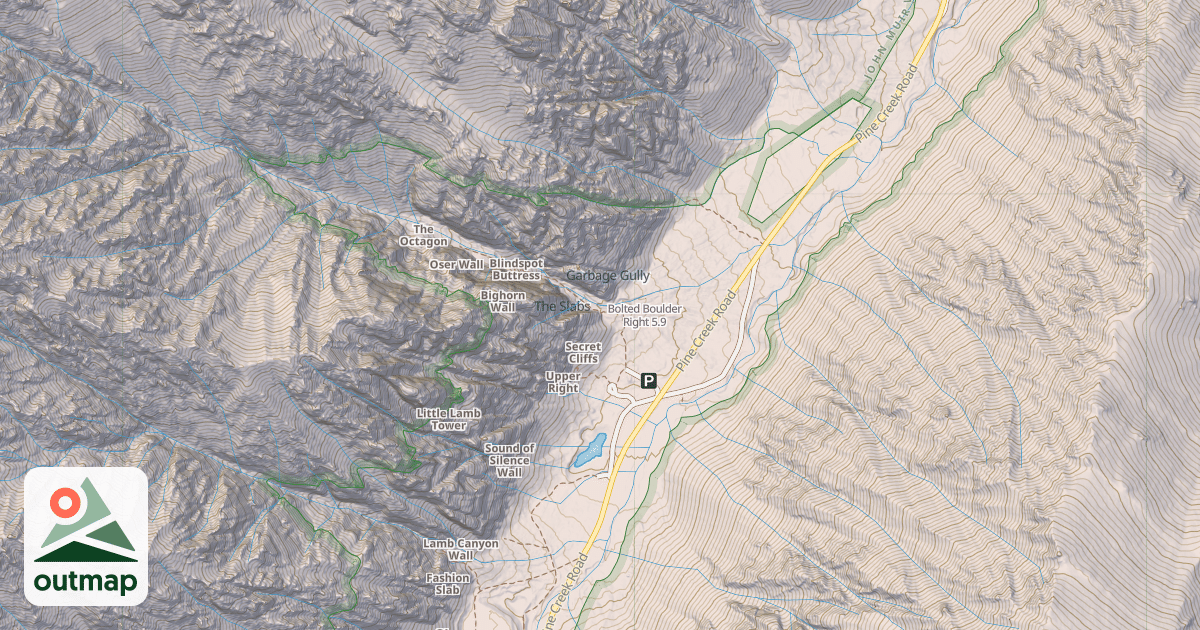 Map of Bolted Boulder Right