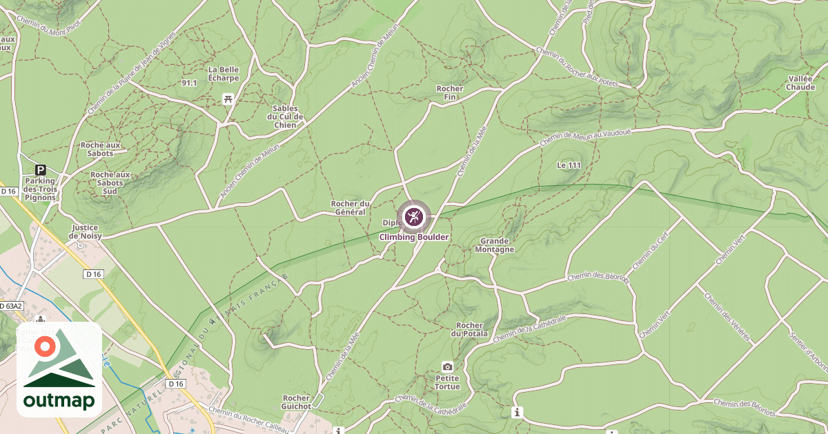 Map of Climbing Boulder