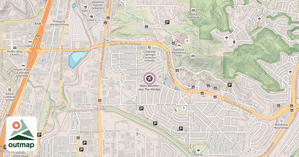 Map of Main Boulder aka The Wedge