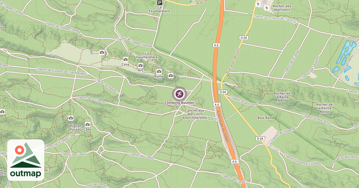 Map of Climbing Boulder