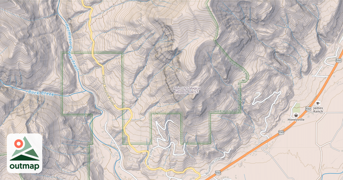 Map of Alpin Lily's Magical Mystery Ride
