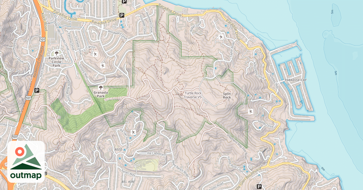 Map of Turtle Rock Traverse