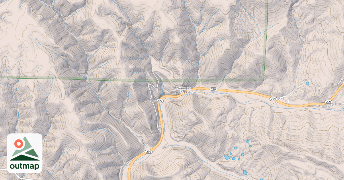 Map of Warm up boulders