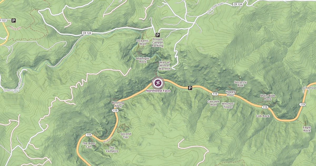 Map preview of Northwest Face