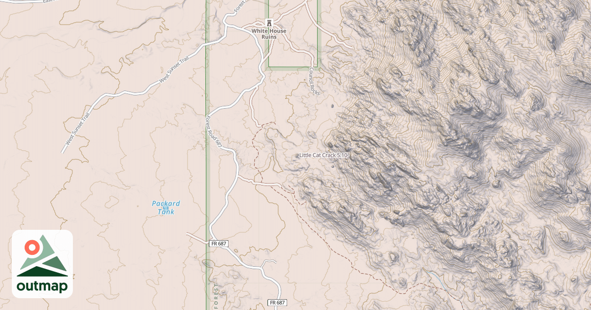Map of Little Cat Crack