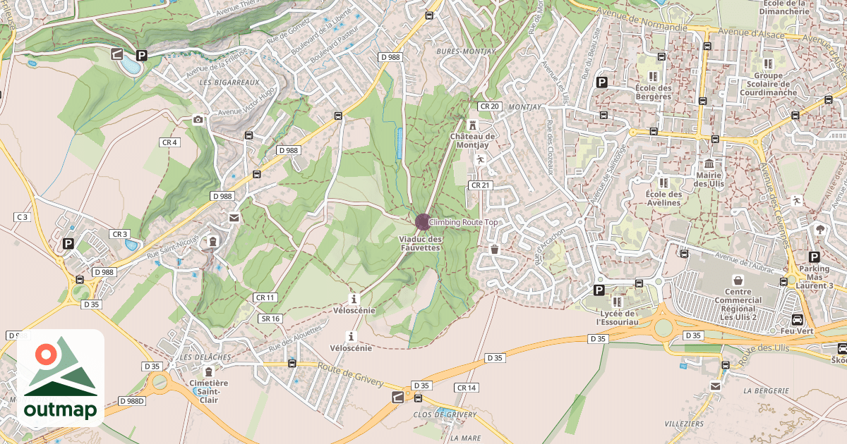 Map of Climbing Route Top