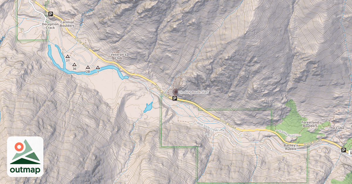 Map of Climbing Route Start