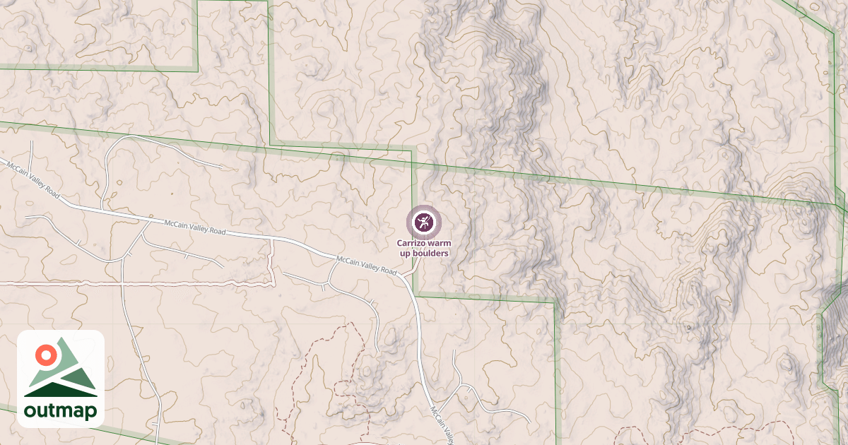 Map of Carrizo warm up boulders