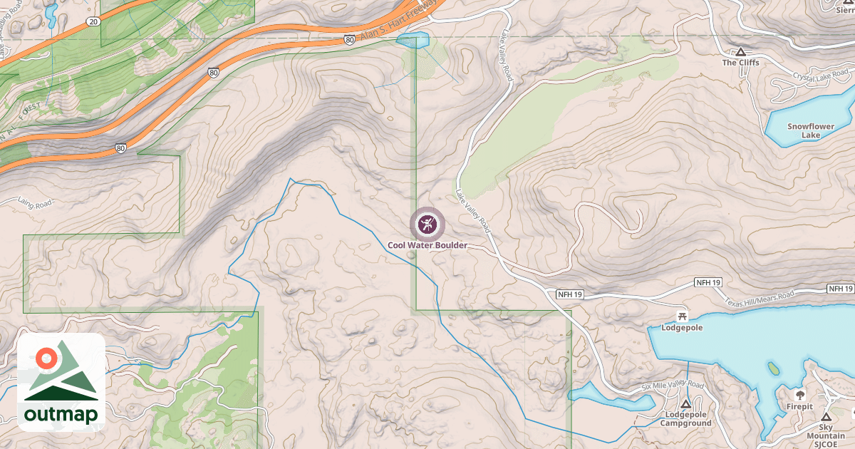 Map of Cool Water Boulder