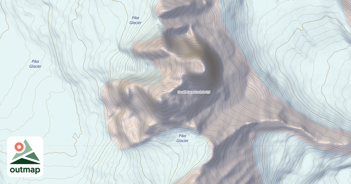 Map of South Face Couloir