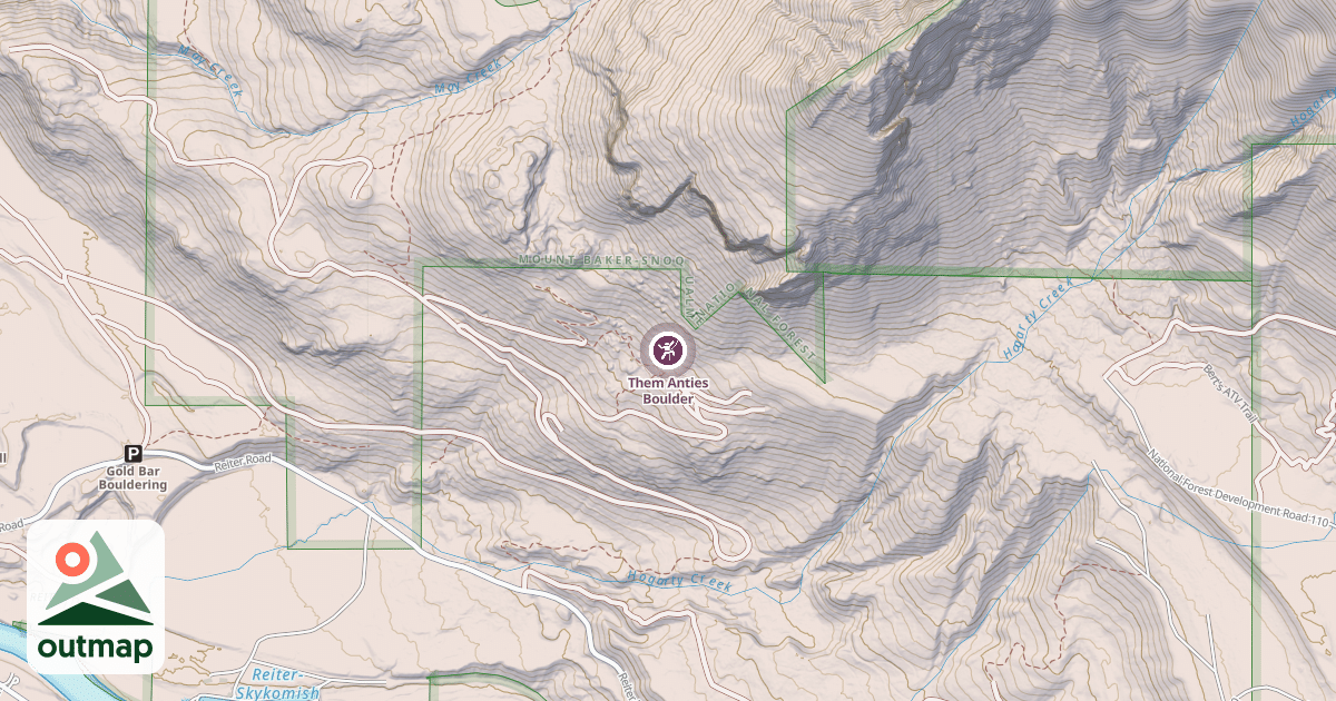 Map of Them Anties Boulder