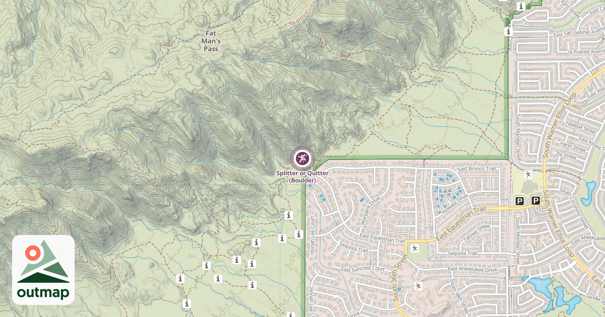 Map of Splitter or Quitter (Boulder)