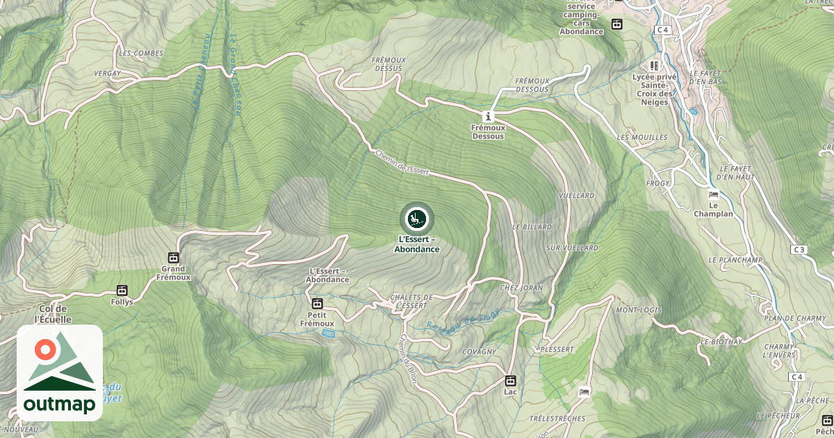 Map of L’Essert – Abondance