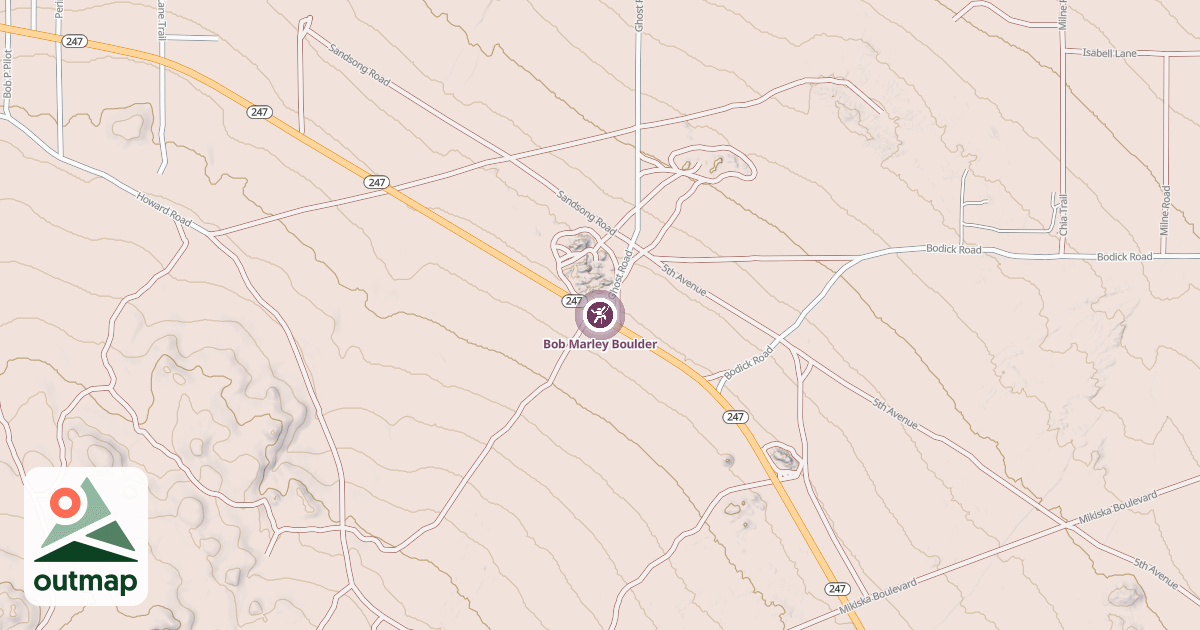 Map of Bob Marley Boulder