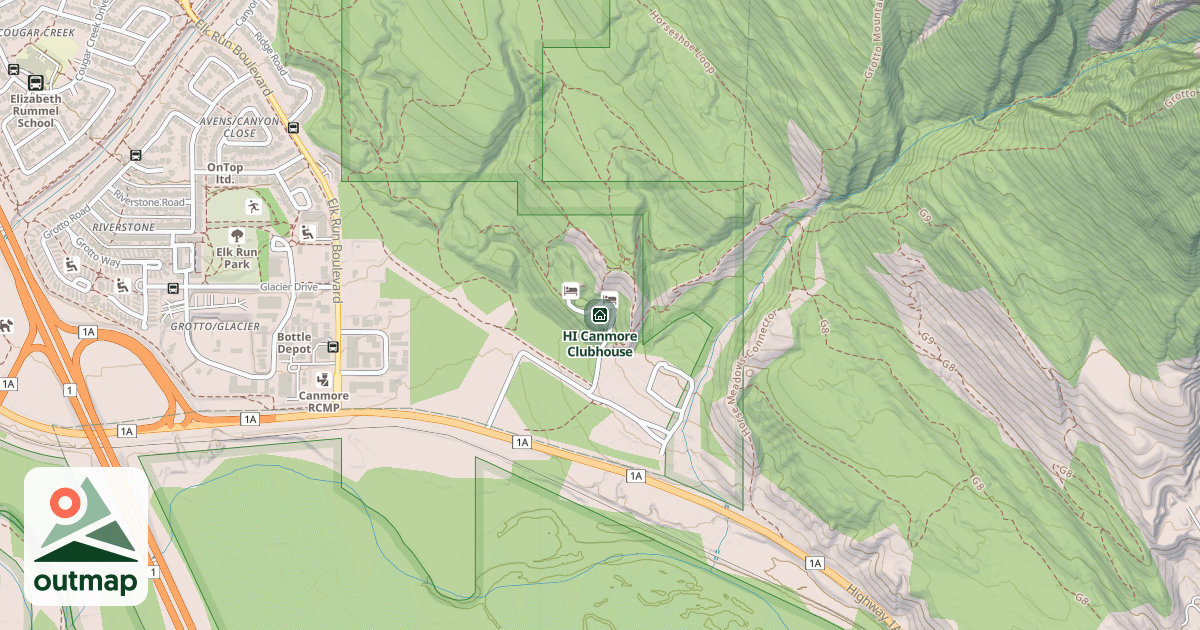 Map of HI Canmore Clubhouse