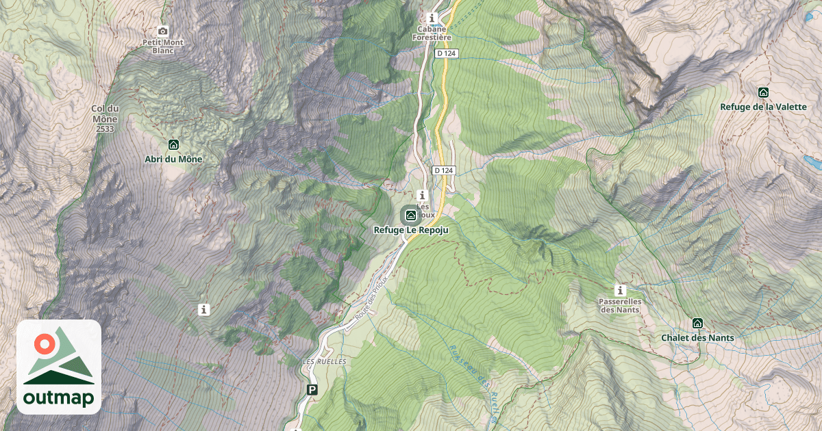 Map of Refuge Le Repoju
