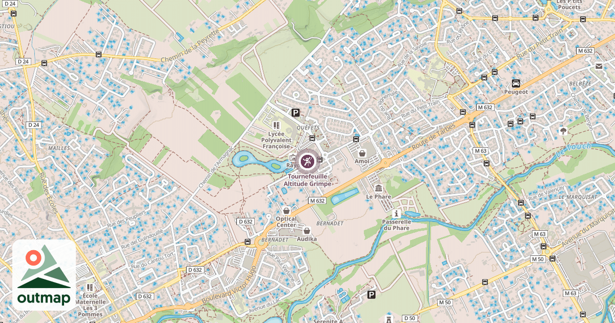 Map of Tournefeuille Altitude Grimpe