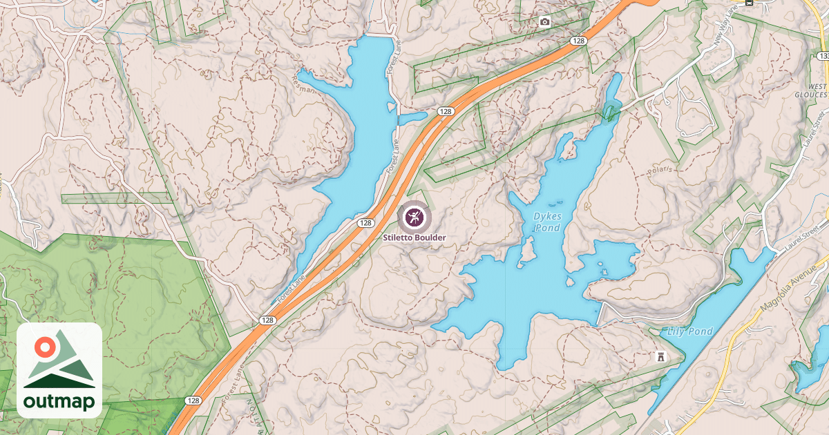 Map of Stiletto Boulder