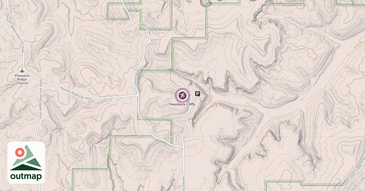 Map of Hemlock Cliffs
