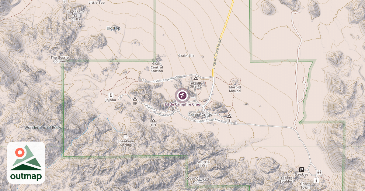 Map of Little Campfire Crag