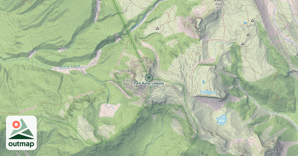 Map of Park Butte Lookout