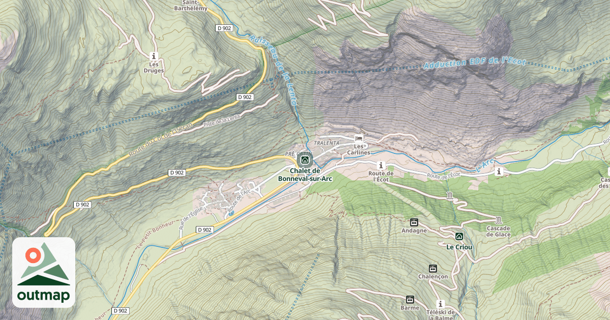 Map of Chalet de Bonneval-sur-Arc