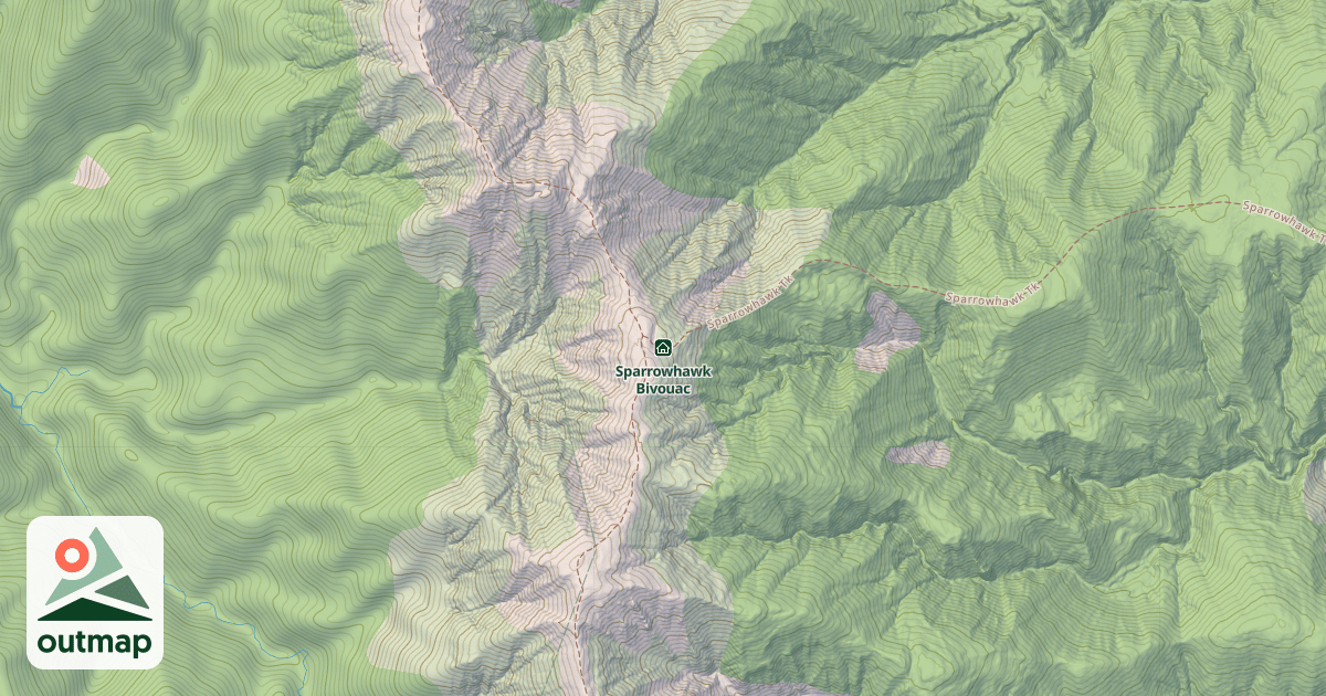 Map of Sparrowhawk Bivouac