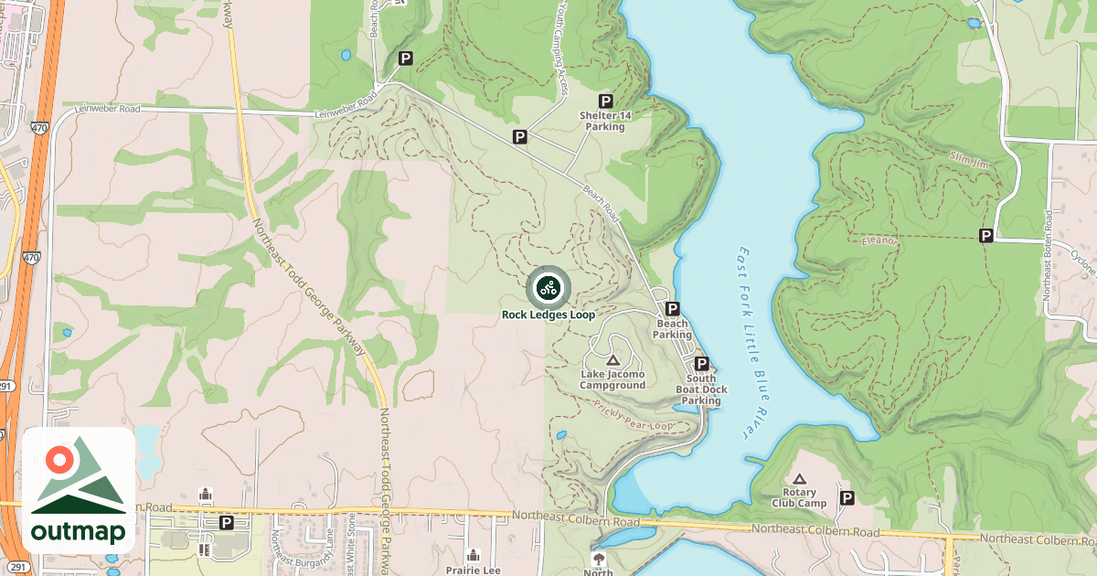 Map of Rock Ledges Loop