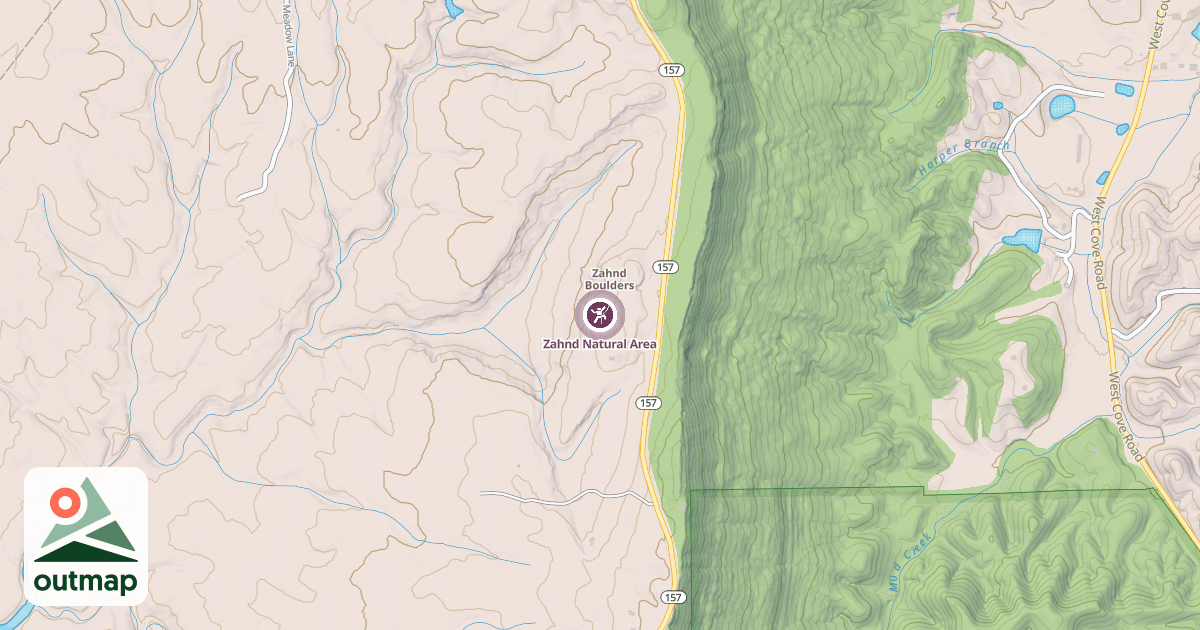 Map of Zahnd Natural Area