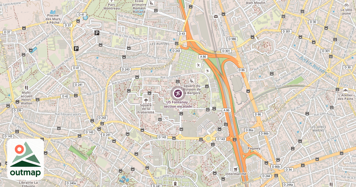 Map of US Fontenay - section escalade