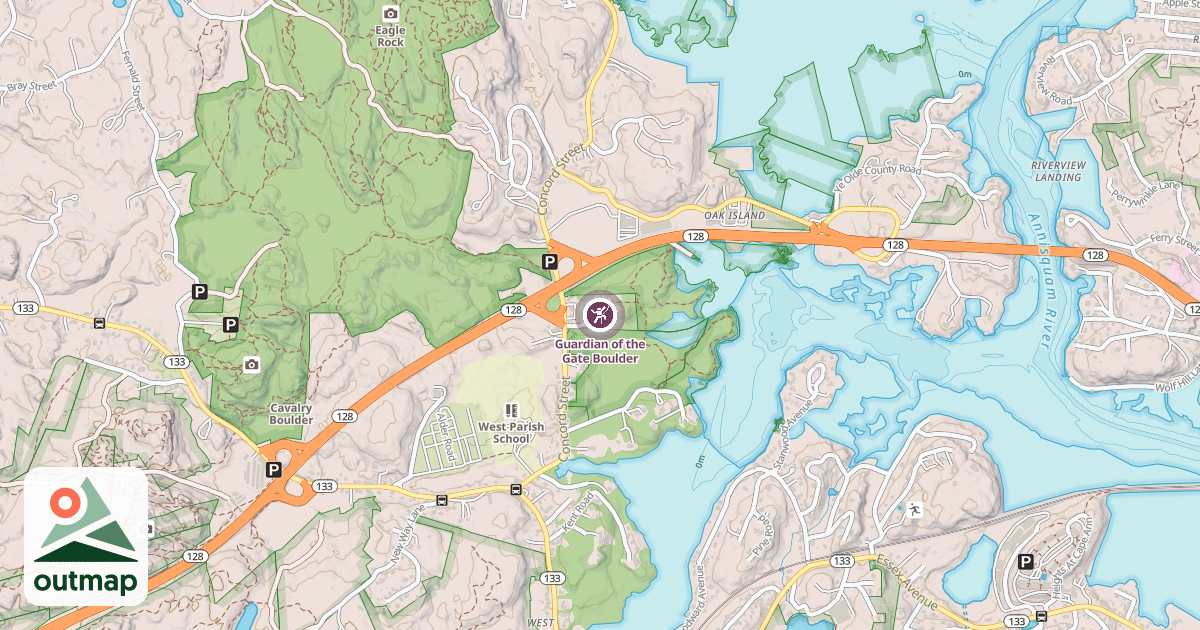 Map of Guardian of the Gate Boulder