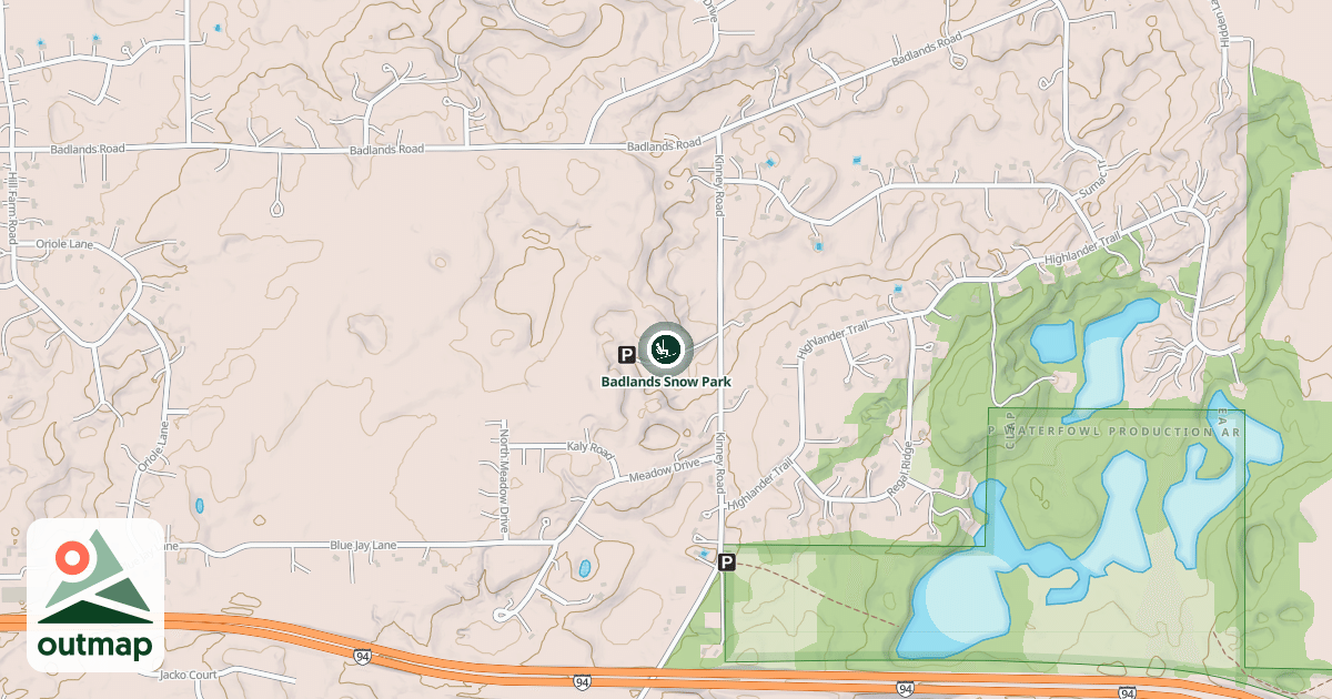 Map of Badlands Snow Park