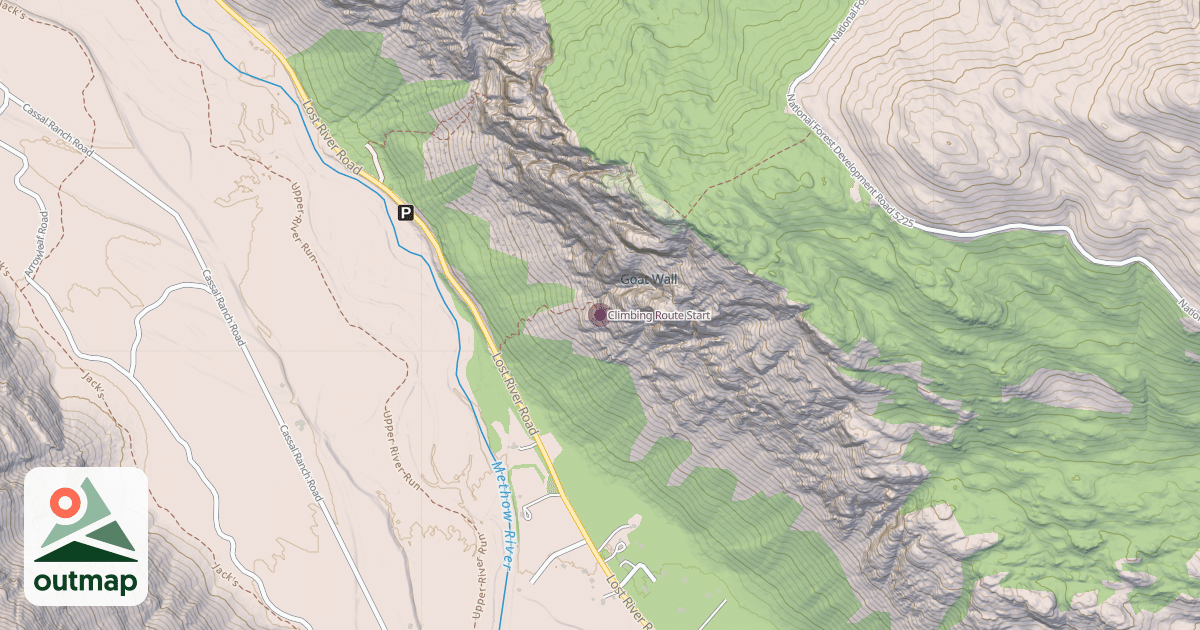 Map of Climbing Route Start