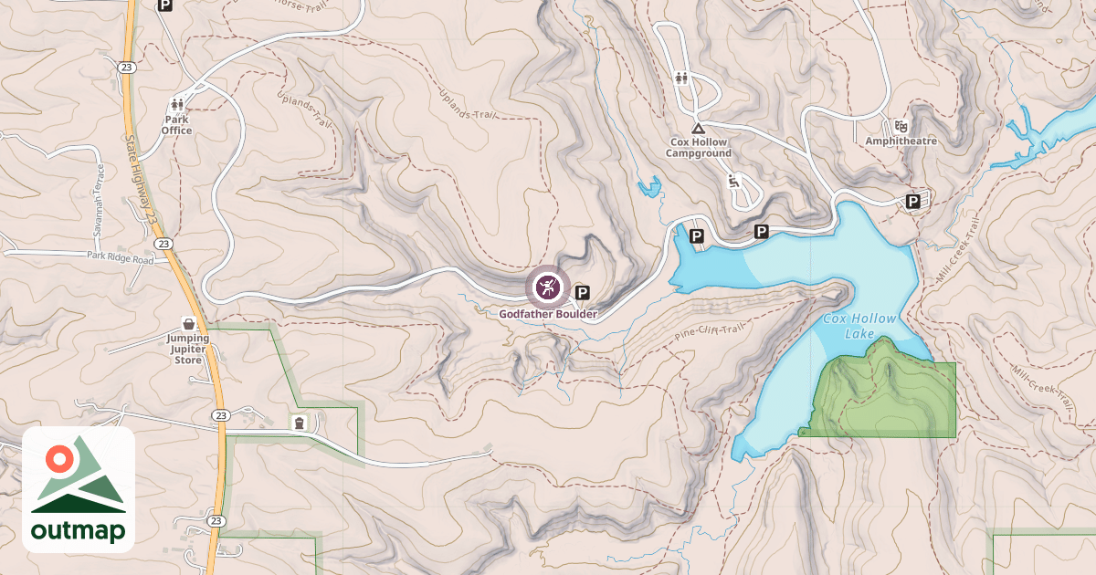 Map of Godfather Boulder