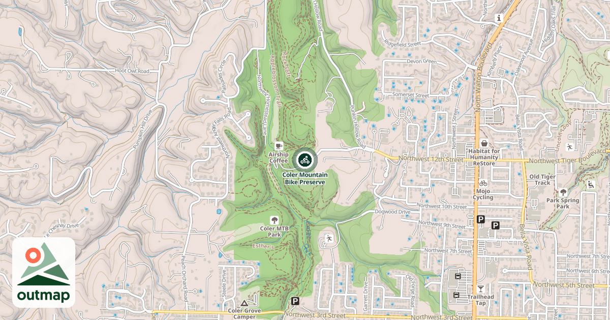 Map of Coler Mountain Bike Preserve