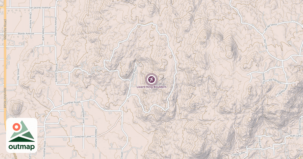 Map of Lizard King Boulders