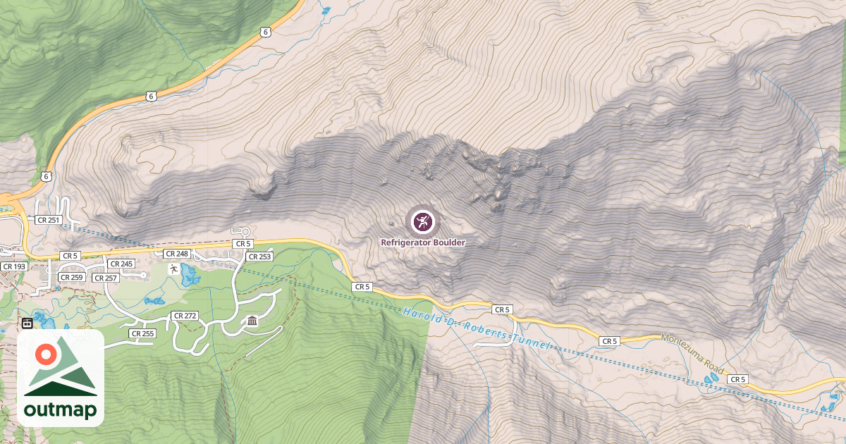 Map of Refrigerator Boulder