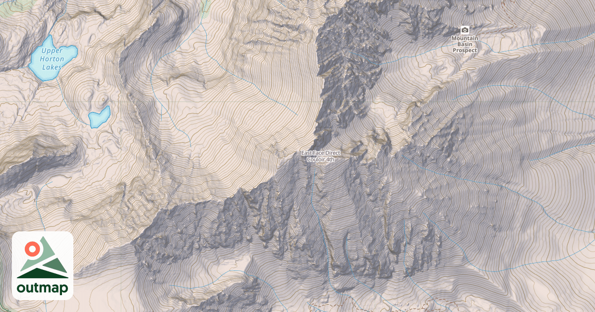Map of East Face Direct Couloir